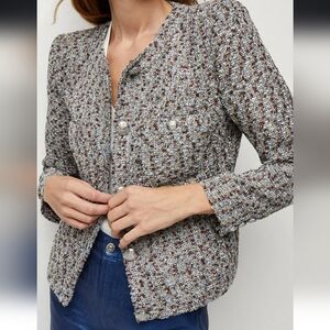 Veronica Beard - Ferazia Tweed Jacket - silver multi